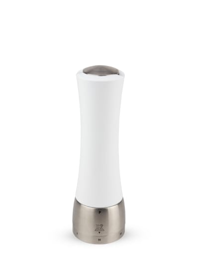 Moulin à poivre manuel en bois et inox blanc H21cm