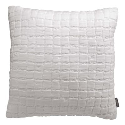 Coussin stonewashed  en coton blanc 45 x 45 cm