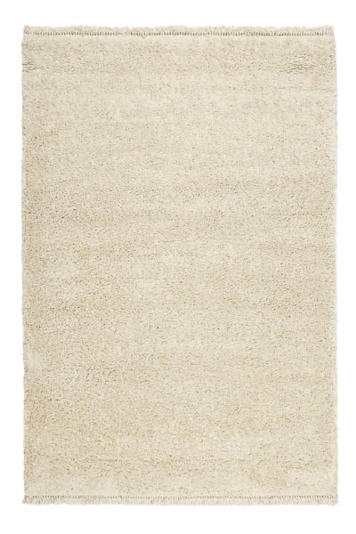 Tapis tissé style berbère beige poils longs 225x160