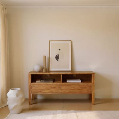 Meuble tv en teck massif 100 cm