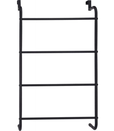 Porte-serviettes de porte en métal noir 4 barres