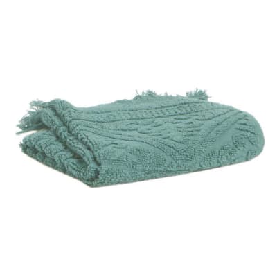 Serviette invite  en coton vert de gris 30 x 50 cm