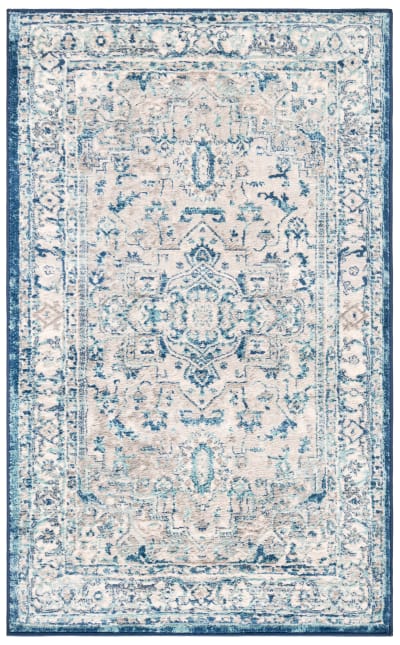 Tapis de transition en polypropylène gris/bleu, 122 x 183 cm