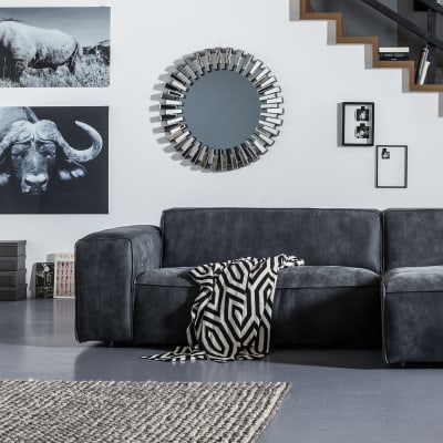 Miroir rond double cadre effet d'optique d92