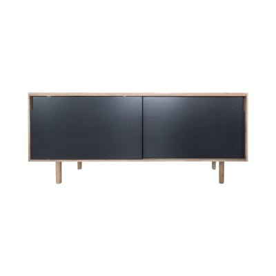 Buffet enfilade en manguier naturel et noir 2 portes