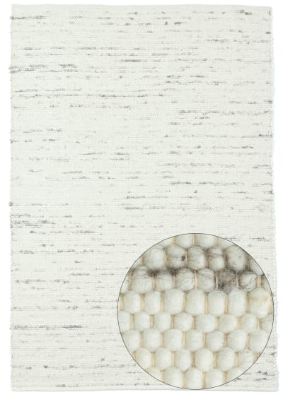 Tapis tissé à la main en laine blanc 190x290