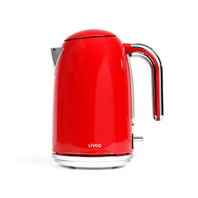 Bouilloire rétro en acier inoxydable rouge