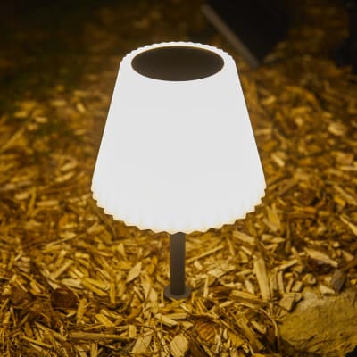 Lampe de table solaire acier gris h62cm