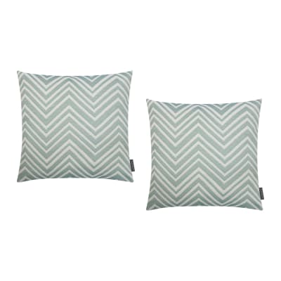 Housses de coussin zigzag bleu exterieur  dralon - lot de 2 - 40x40