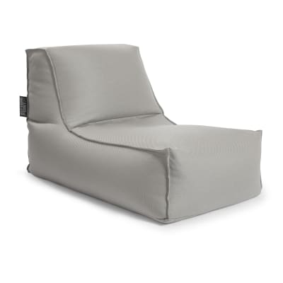 Pouf exterieur  avec dossier gris 65x100x65