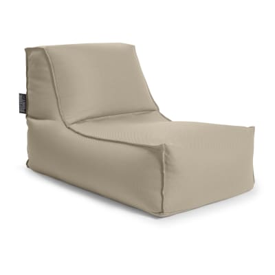 Pouf exterieur  avec dossier taupe 65x100x65