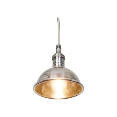 Lampe suspendue en métal argenté