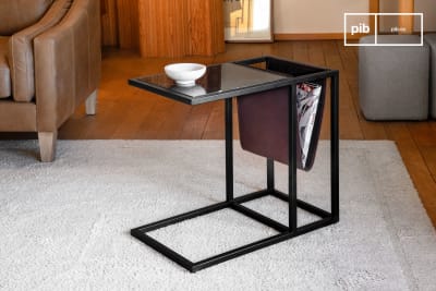 Table porte-revues en marbre noir