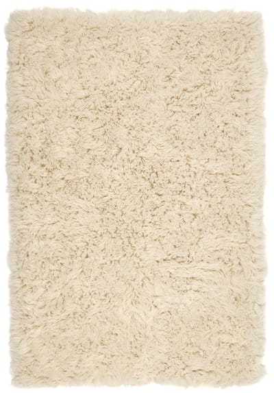 Tapis flokati en laine vierge - naturel 60x90 cm