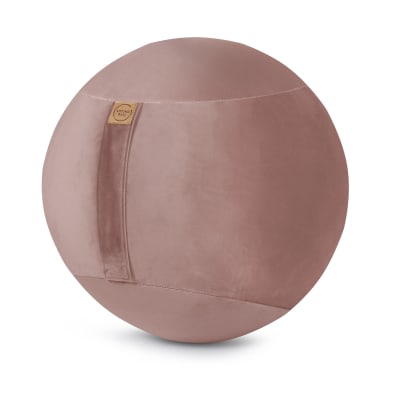 Balle d'assise avec poignée vieux rose velours d65