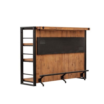 Bar industriel comptoir 140 cm en bois d'acacia et métal