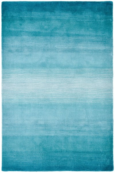 Tapis dégradé de couleur en laine Turquoise 70x140