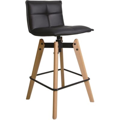 Chaise snack noir pieds chêne - agathe