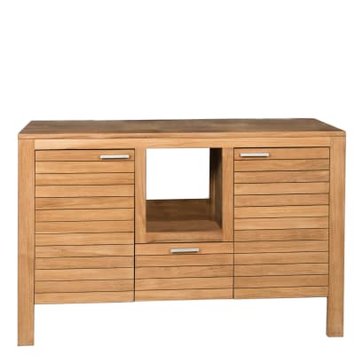 Meuble sous vasque en teck 2 portes 1 tiroir l120cm