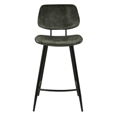 Chaise plan de travail velours verte foncée