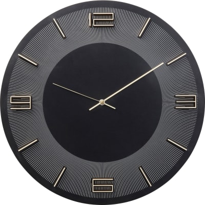 Horloge noire et dorée d49