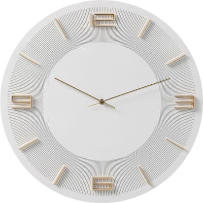 Horloge blanche et dorée d49