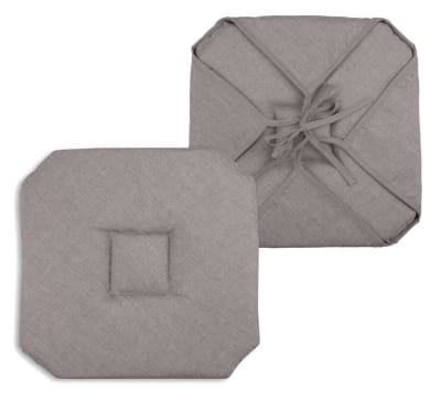 Galette de chaise italienne et unie polyester taupe 40x40 cm