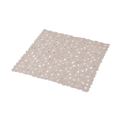 Fond de douche en forme de galet en pvc plastique taupe 52 x 52 cm