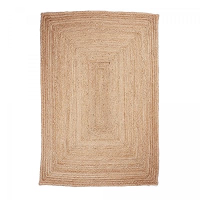 Tapis en jute tissé main idéal comme tapis salon, beige 160x230
