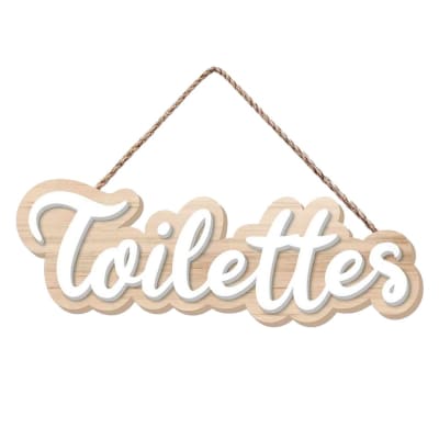 Plaque de porte relief pour les toilettes 20x6cm