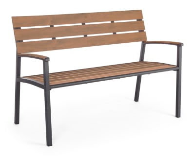 Banc extérieur en composite accoudoirs en bois