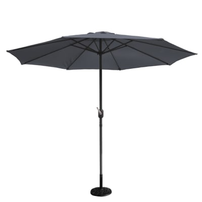 Parasol gris droit rond 2,7 x 2,7 m