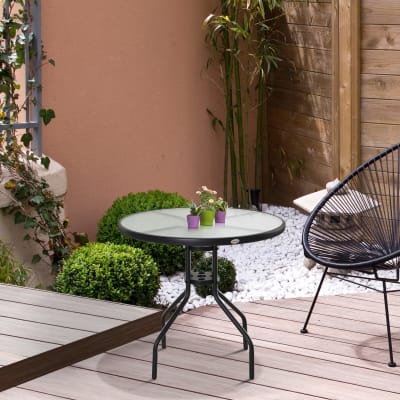 Table ronde bistro de jardin noir