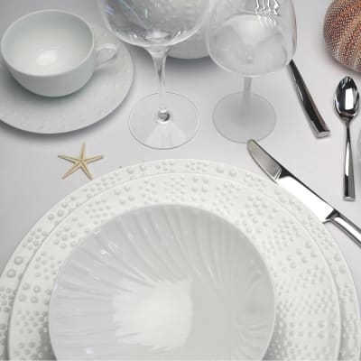 Coffret 3 assiettes de présentation blanches