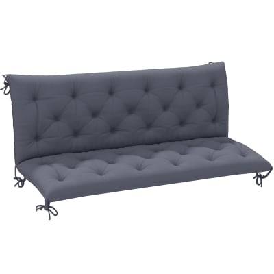 Coussin banc de jardin 3 places gris