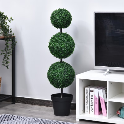 Buis artificiel topiaire forme de boules ø 30 x 112h cm vert