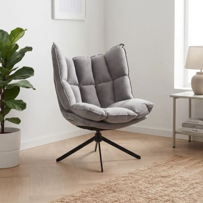 Fauteuil de relaxation en tissu gris