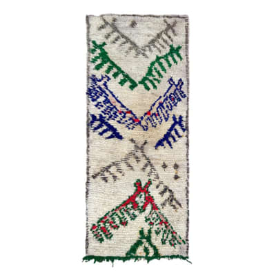 Tapis berbere marocain pure laine multicolore 68 x 192