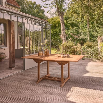 Table de jardin en teck huilé massif extensible 6/8 pers.