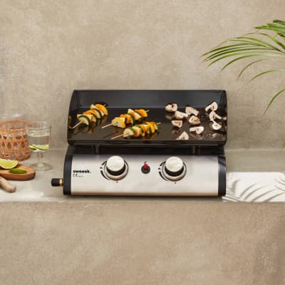 Plancha au gaz 2 brûleurs 5 kw cuisine extérieure