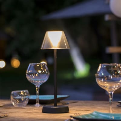 Lampe de table sans fil plastique noir h34cm