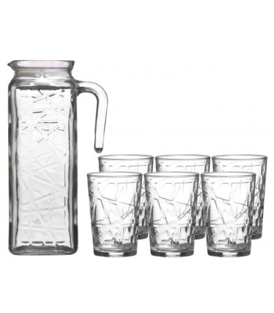 Coffret jus de fruit 6 verres + 1 carafe en verre