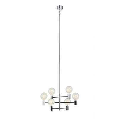 Suspension 6 lumières avec 3 bras orientables métal D62cm
