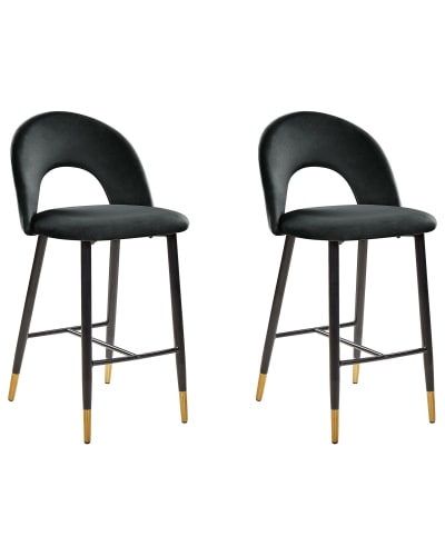 Lot de 2 chaises de bar velours noir