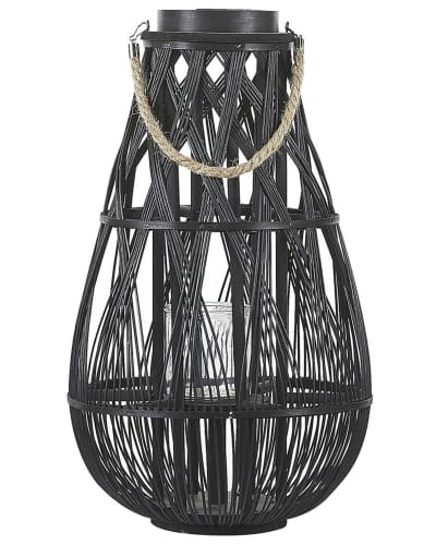 Lanterne 56 cm bambou noir