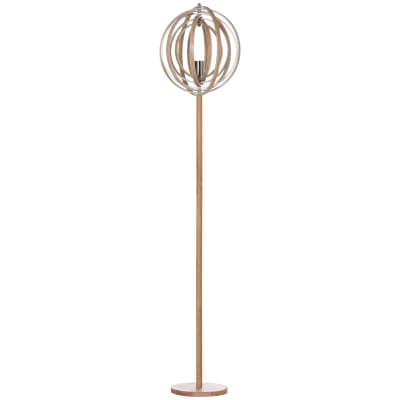 Lampadaire sur pied circulaire bois naturel clair h160 cm