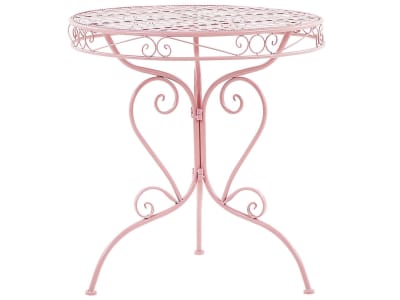 Table ronde 2 personnes en métal rose