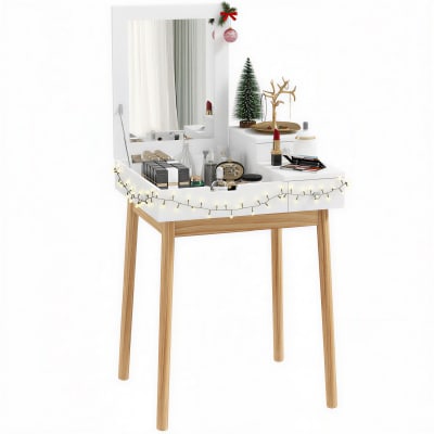 Coiffeuse design scandinave pin blanc