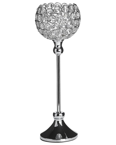 Bougeoir 27 cm métal argenté