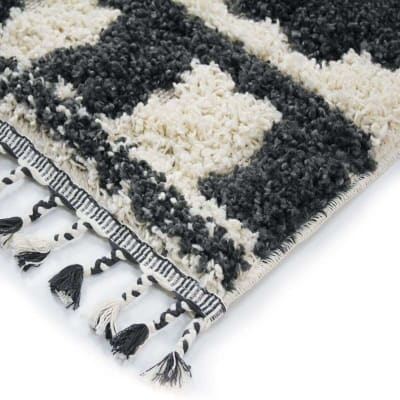 Tapis berbère crème et gris à effet relief 120x170
